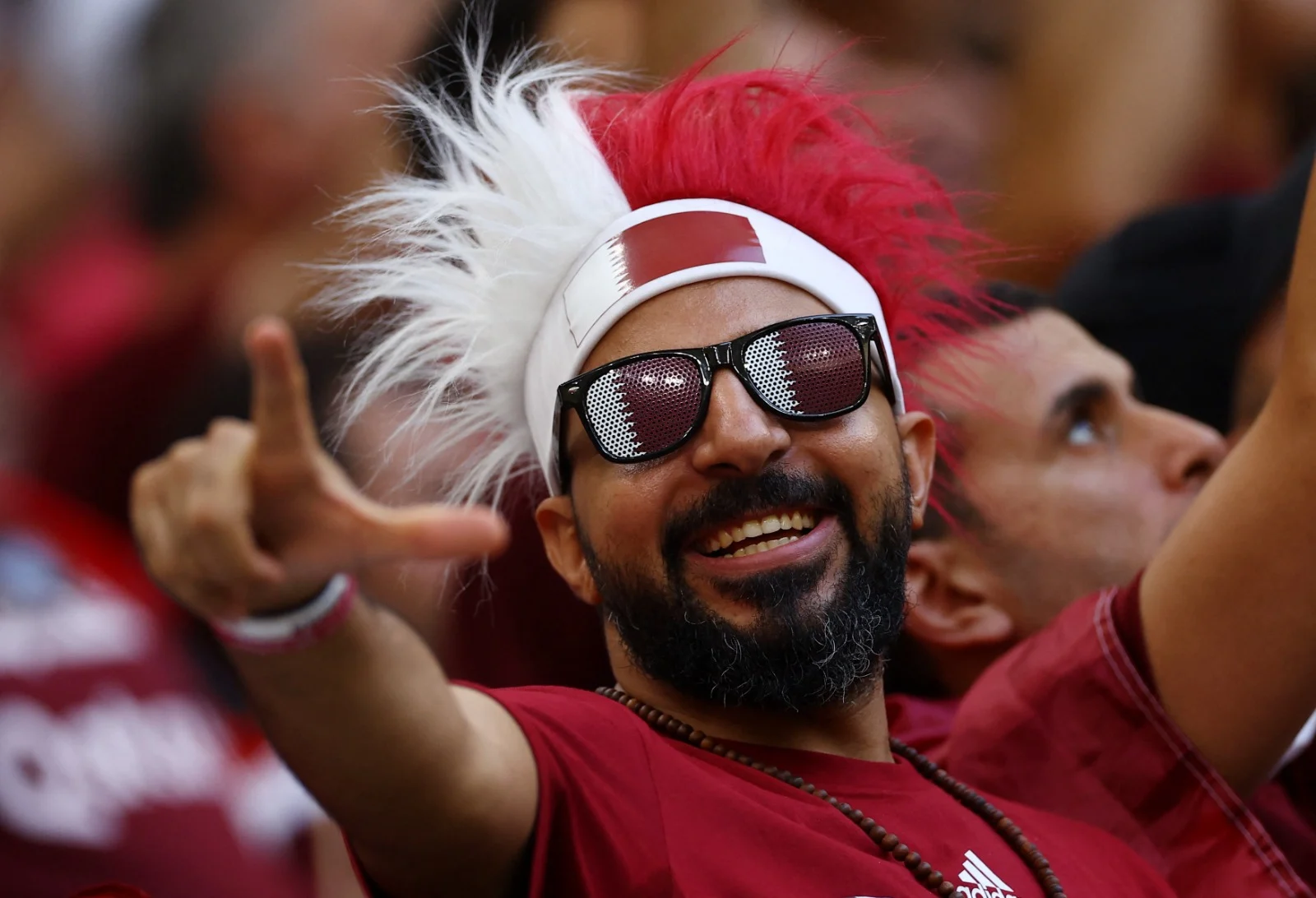 אוהד נבחרת קטר לפני המשחק מול סנגל, מונדיאל 2022 קטר