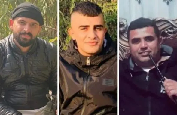 מימין: עטא א-שלבי, סדקי זכארנה וטארק א-דמאג'