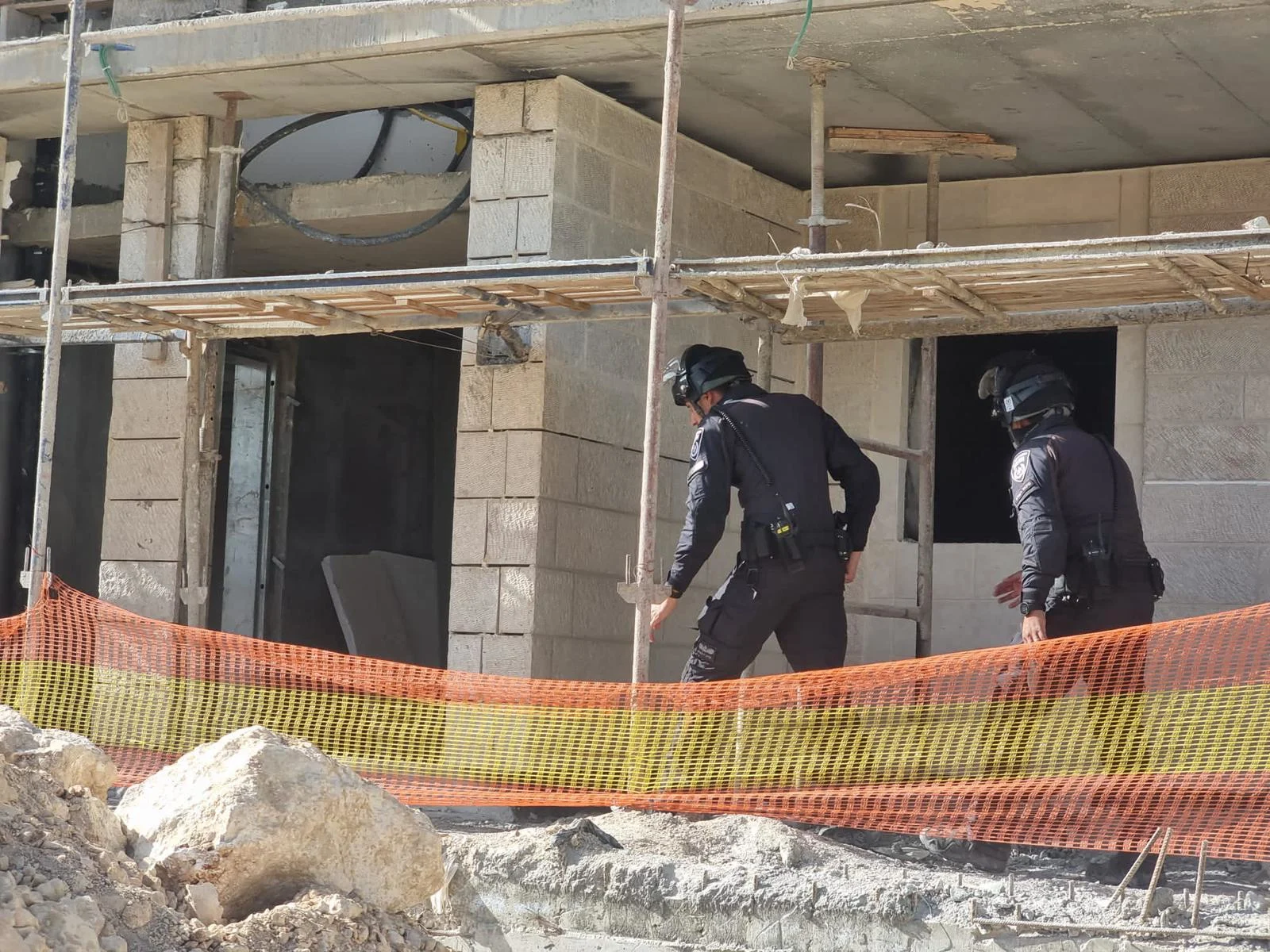 אתר הבנייה בו קרסו הפיגומים בגבעת זאב, ירושלים