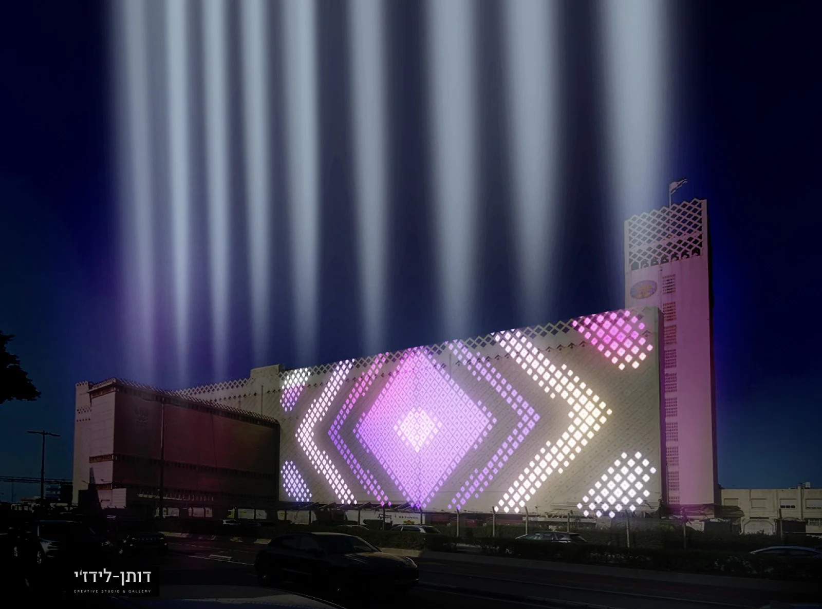 מיצג החנוכיה על גג בית דגון