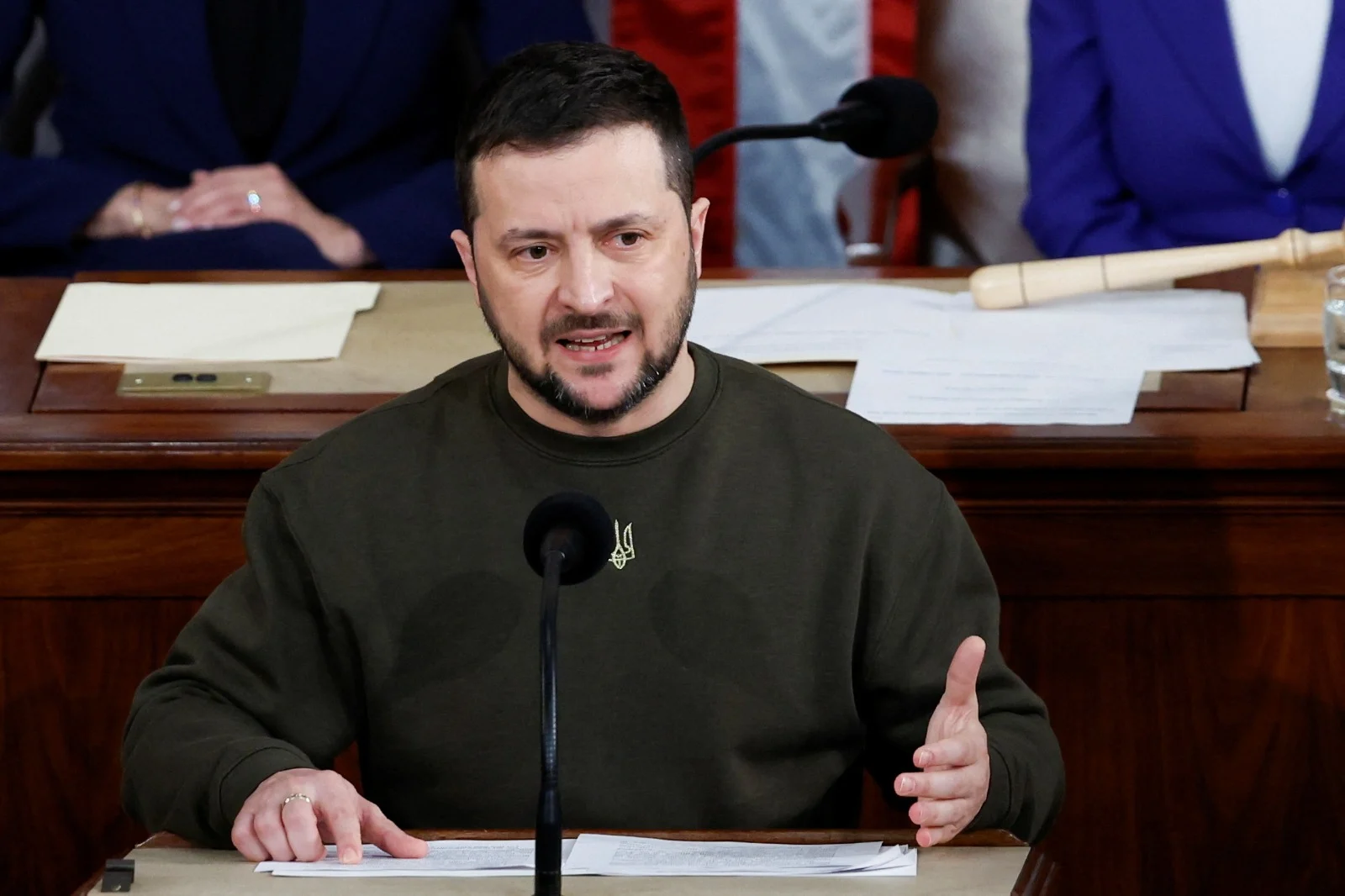 זלנסקי נואם בפני חברי הקונגרס