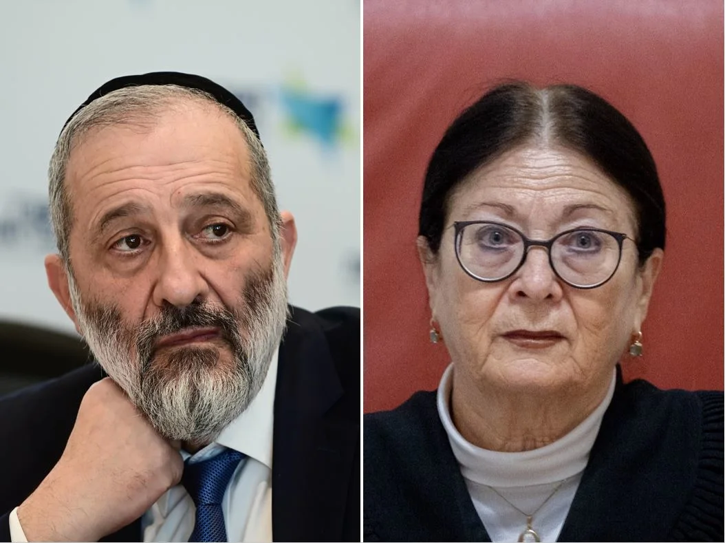 נשיאת בית המשפט העליון אסתר חיות ושר הפנים והבריאות אריה דרעי