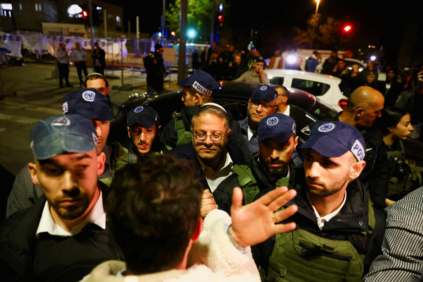 השר בן גביר בזירת הפיגוע