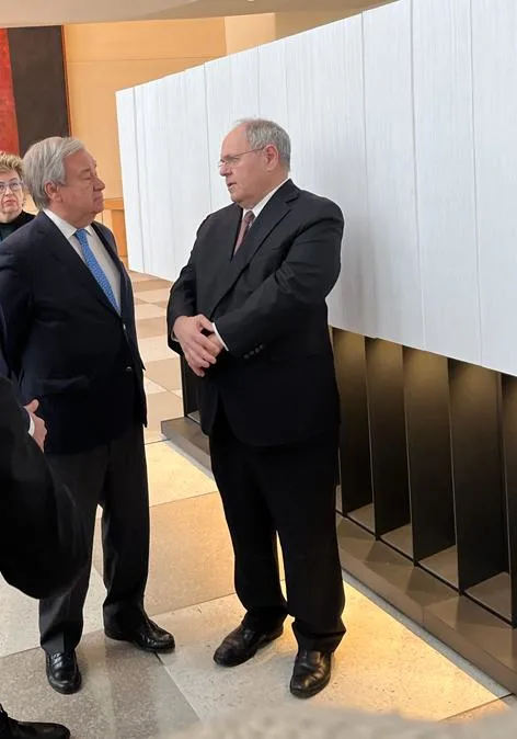 מזכ''ל האו''ם אנטוניו גוטרש ויו''ר יד ושם דני דיין