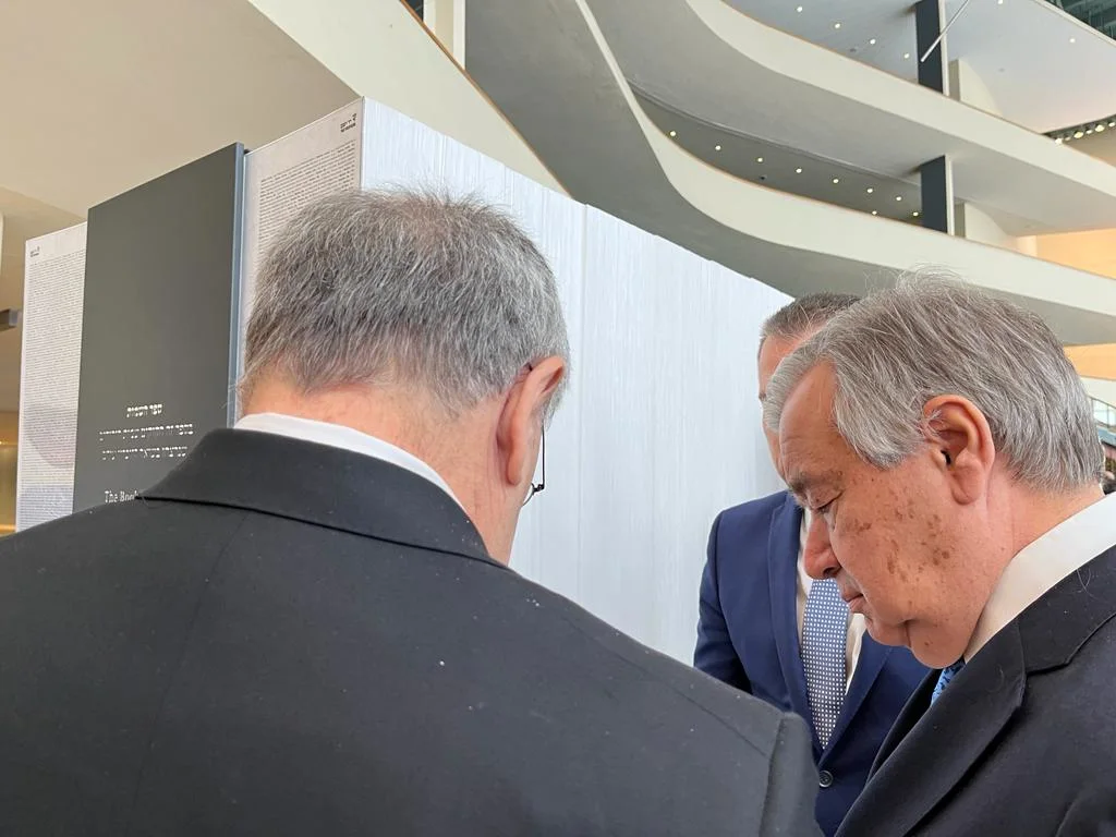 מזכ''ל האו''ם אנטוניו גוטרש ויו''ר יד ושם דני דיין