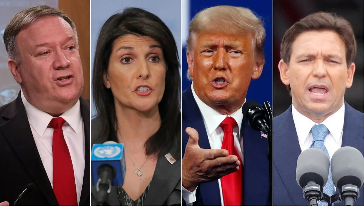 מימין: רון דה-סנטיס, דונאלד טראמפ, ניקי היילי ומייק פומפאו
