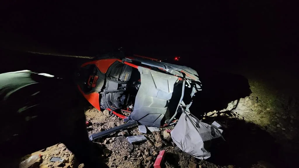 הרכב של החשוד, בו הבריח את הסמים מגבול מצרים עד שהתהפך ליד מצפה רמון