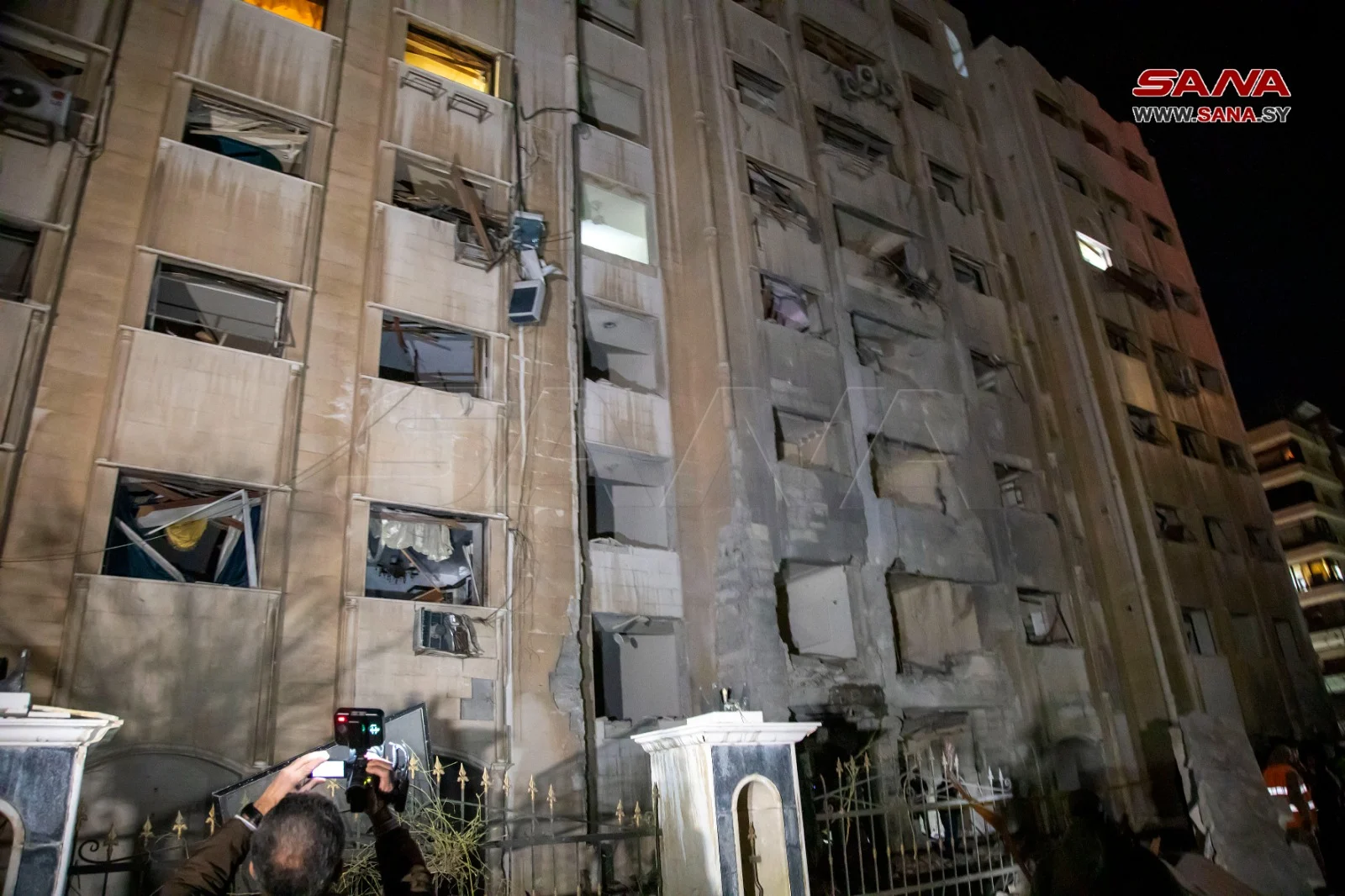 הנזק שנגרם למבנה אזרחי בכפר סוסה, שבדמשק