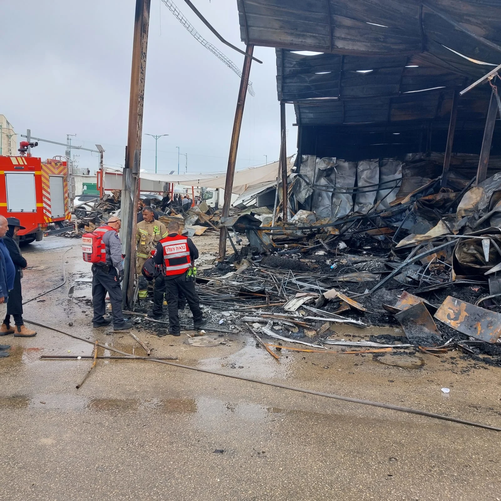 שריפה בשוק הבדואי ברהט