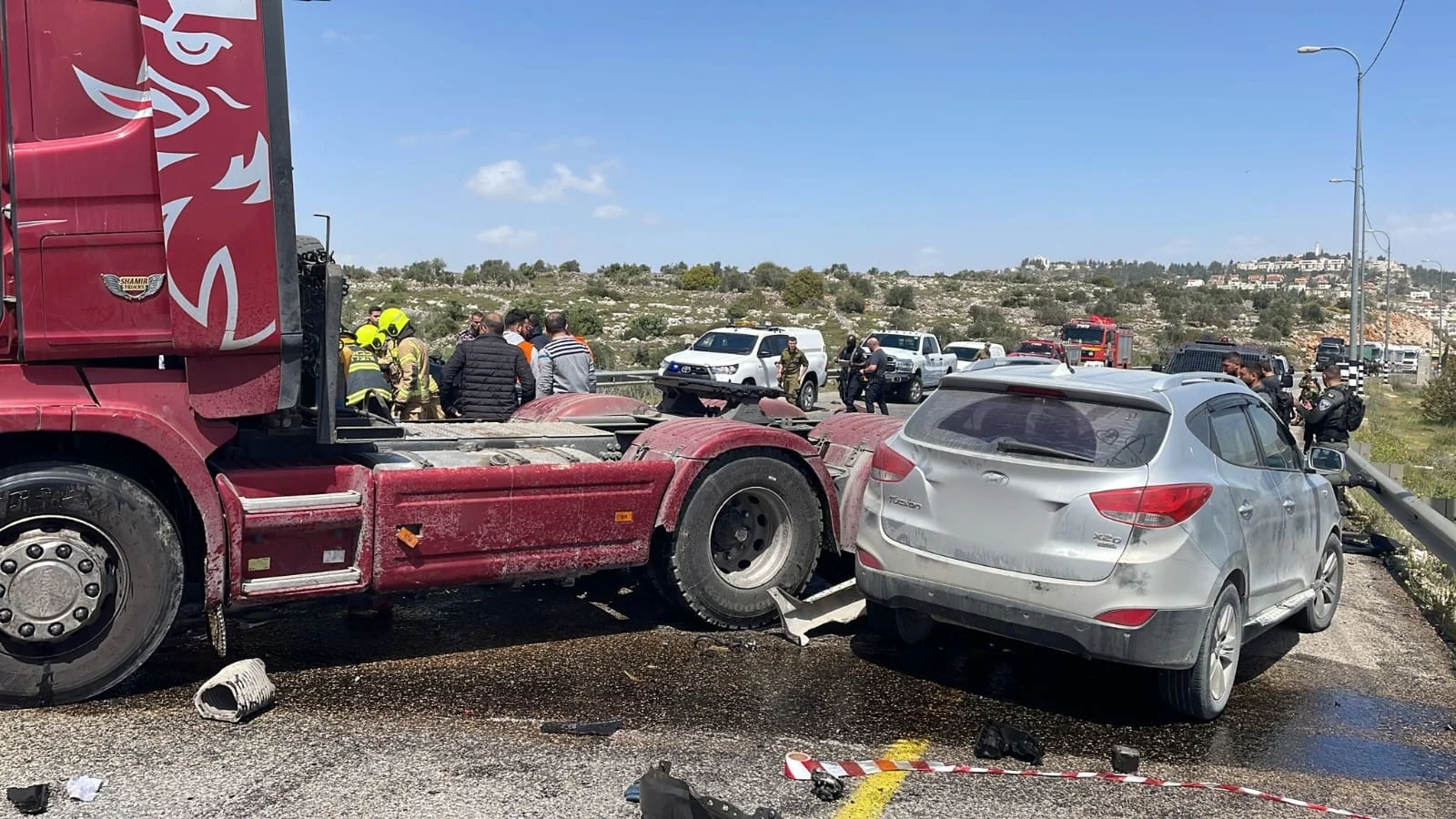 זירת התאונה בכביש 60