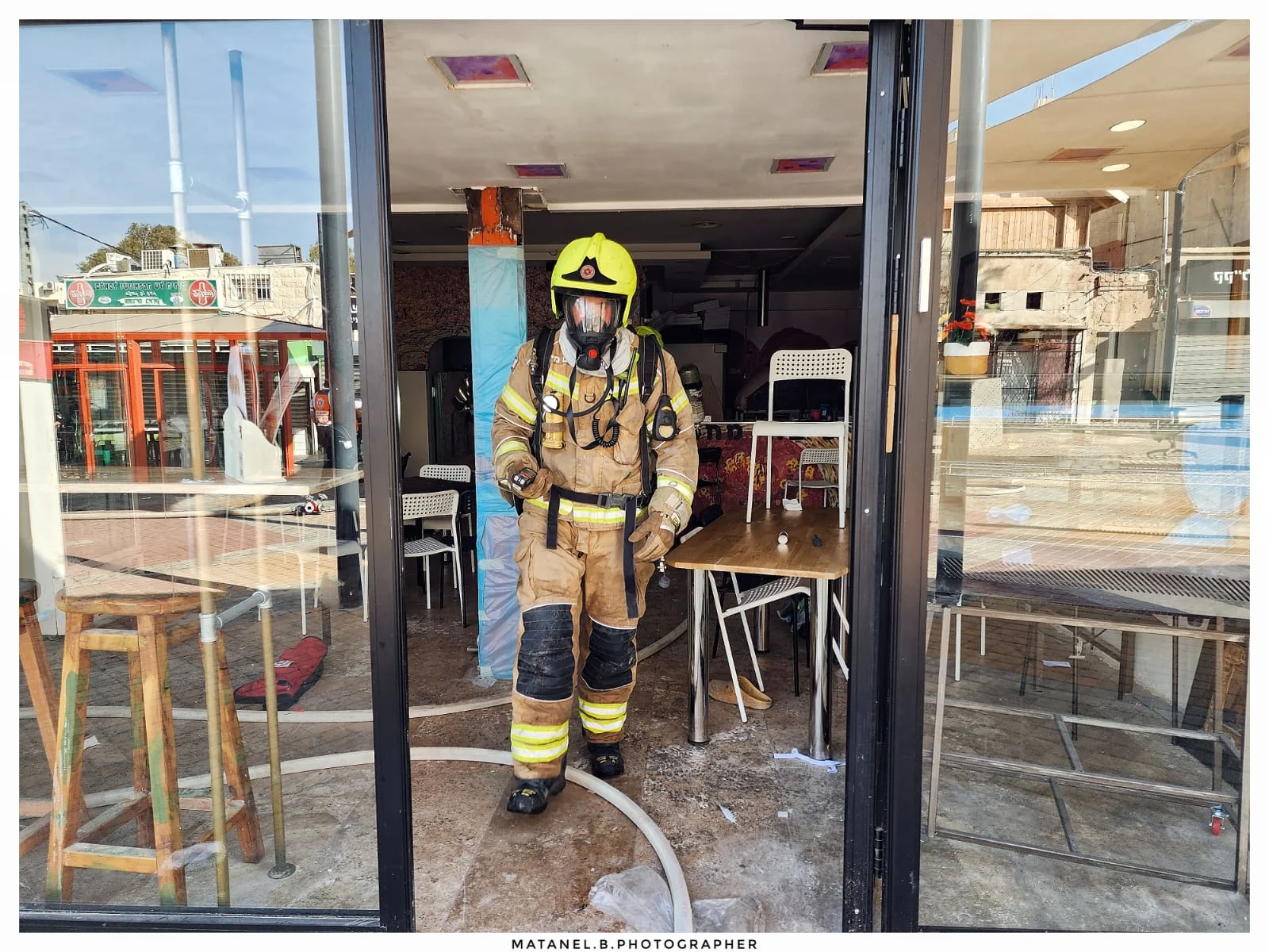 זירת אירוע דליפת הגז במסעדה בבאר שבע