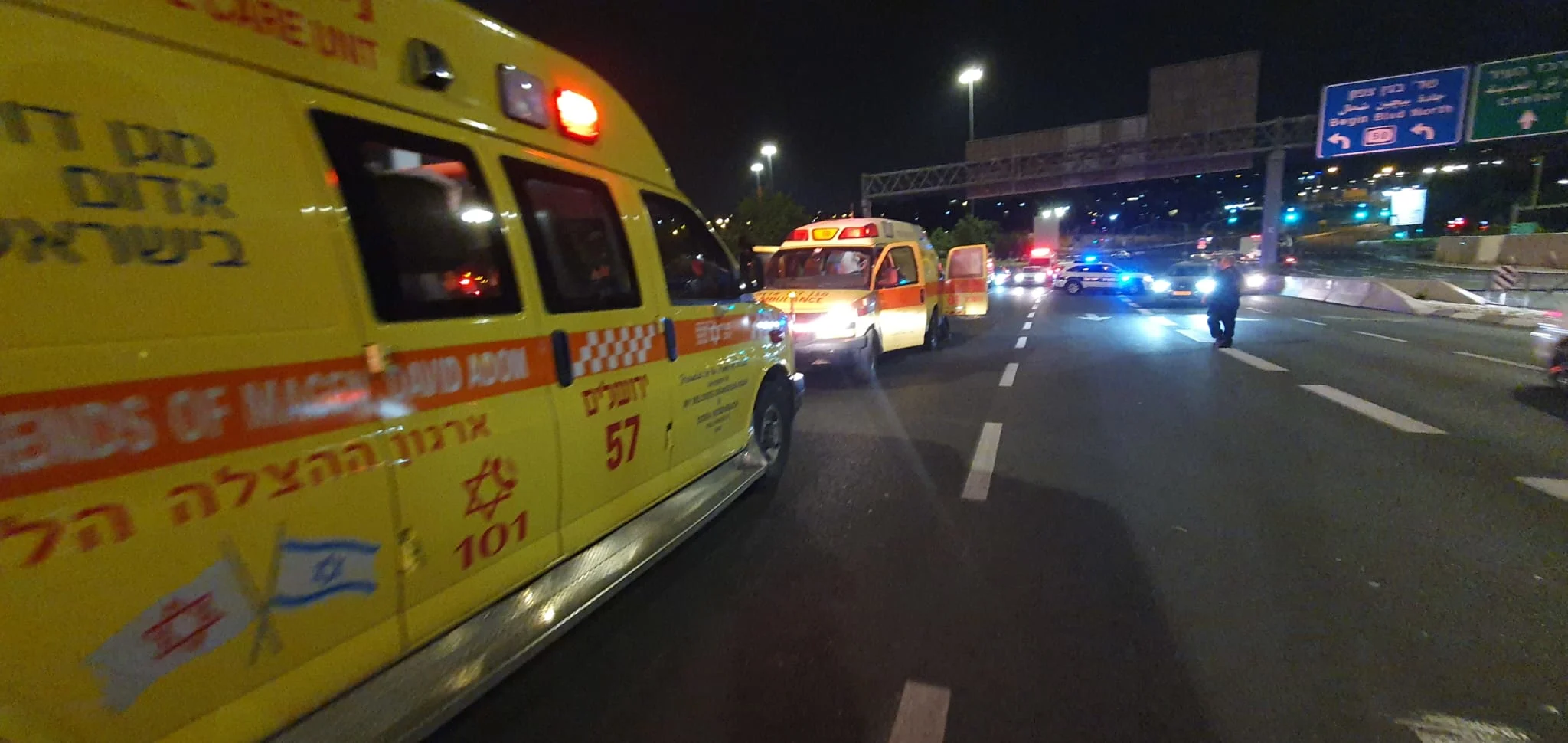 אמבולנס בלילה, אמבולנס בירושלים, זירת התאונה בירושלים