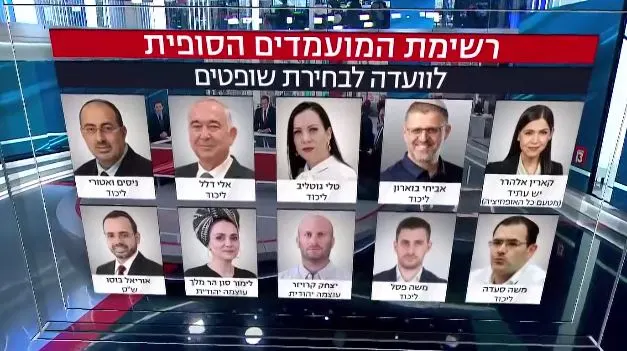 מועמדי הקואליציה לחברות בוועדה לבחירת שופטים