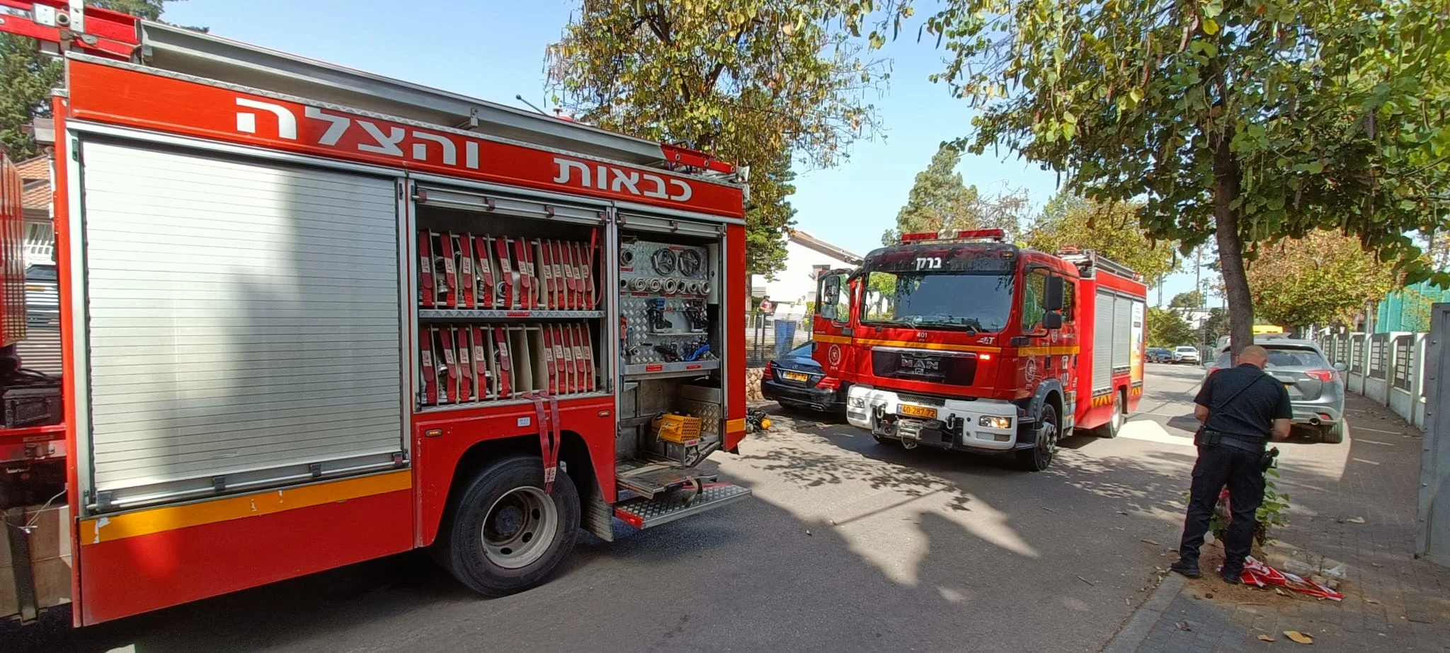 כבאית באירוע השריפה בסביון