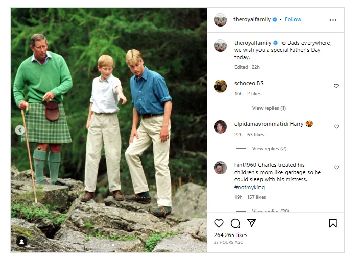 המלך צ'ארלס עם בני בניו