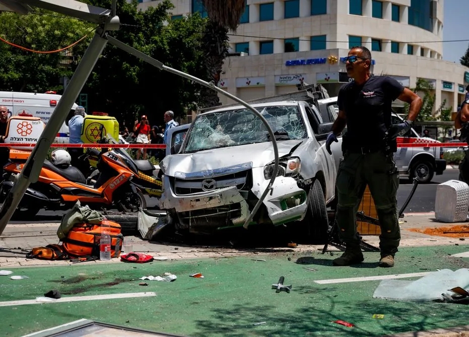 זירת הפיגוע בתל אביב