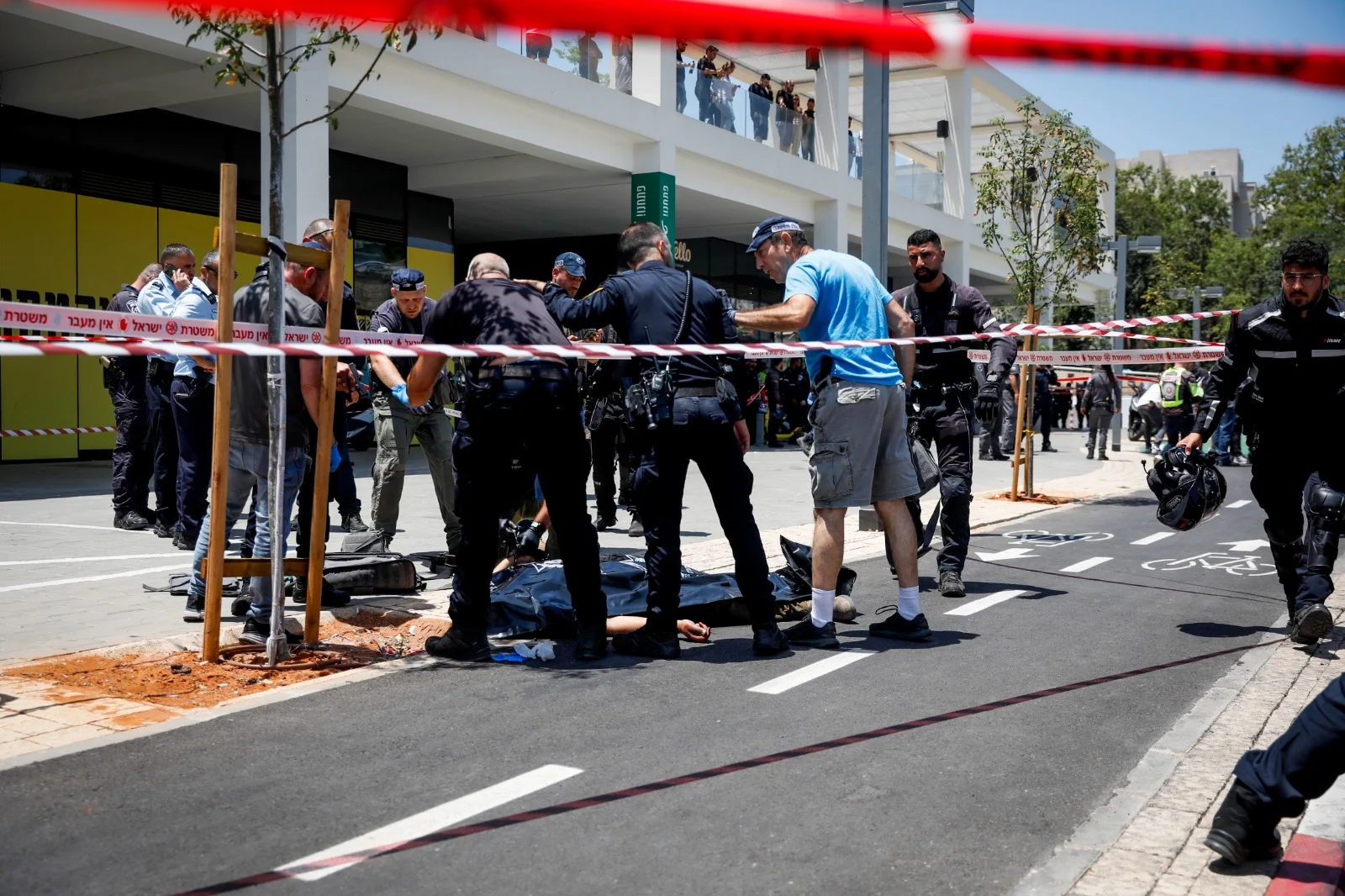 זירת הפיגוע בתל אביב