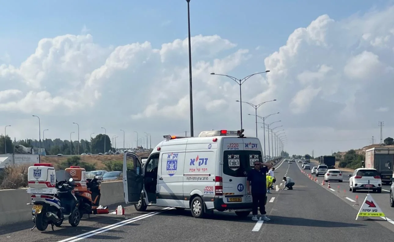 זירת התאונה בכביש 6
