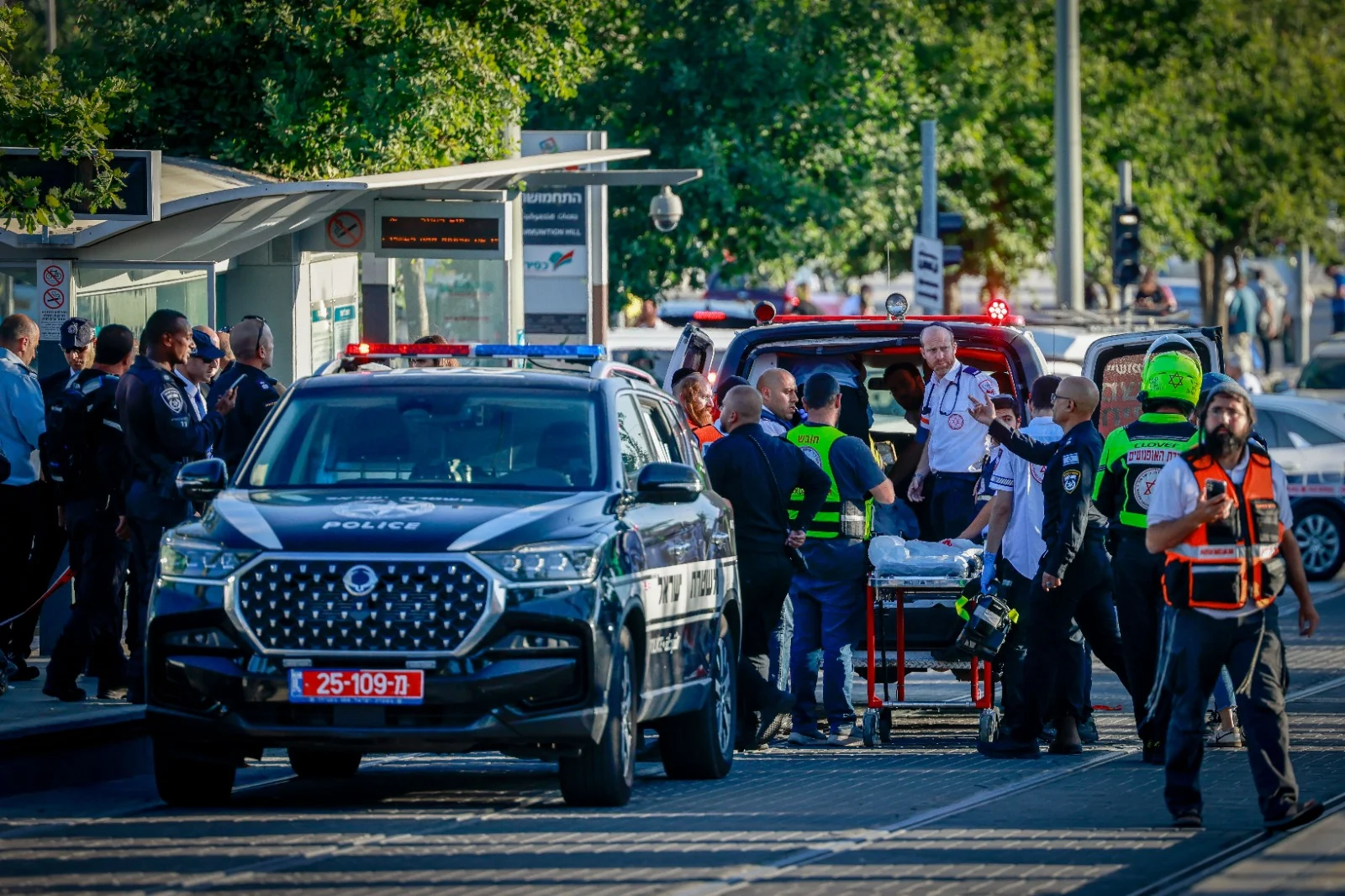 זירת ניסיון הפיגוע בתחנת הרכבת יצחק נבון בירושלים