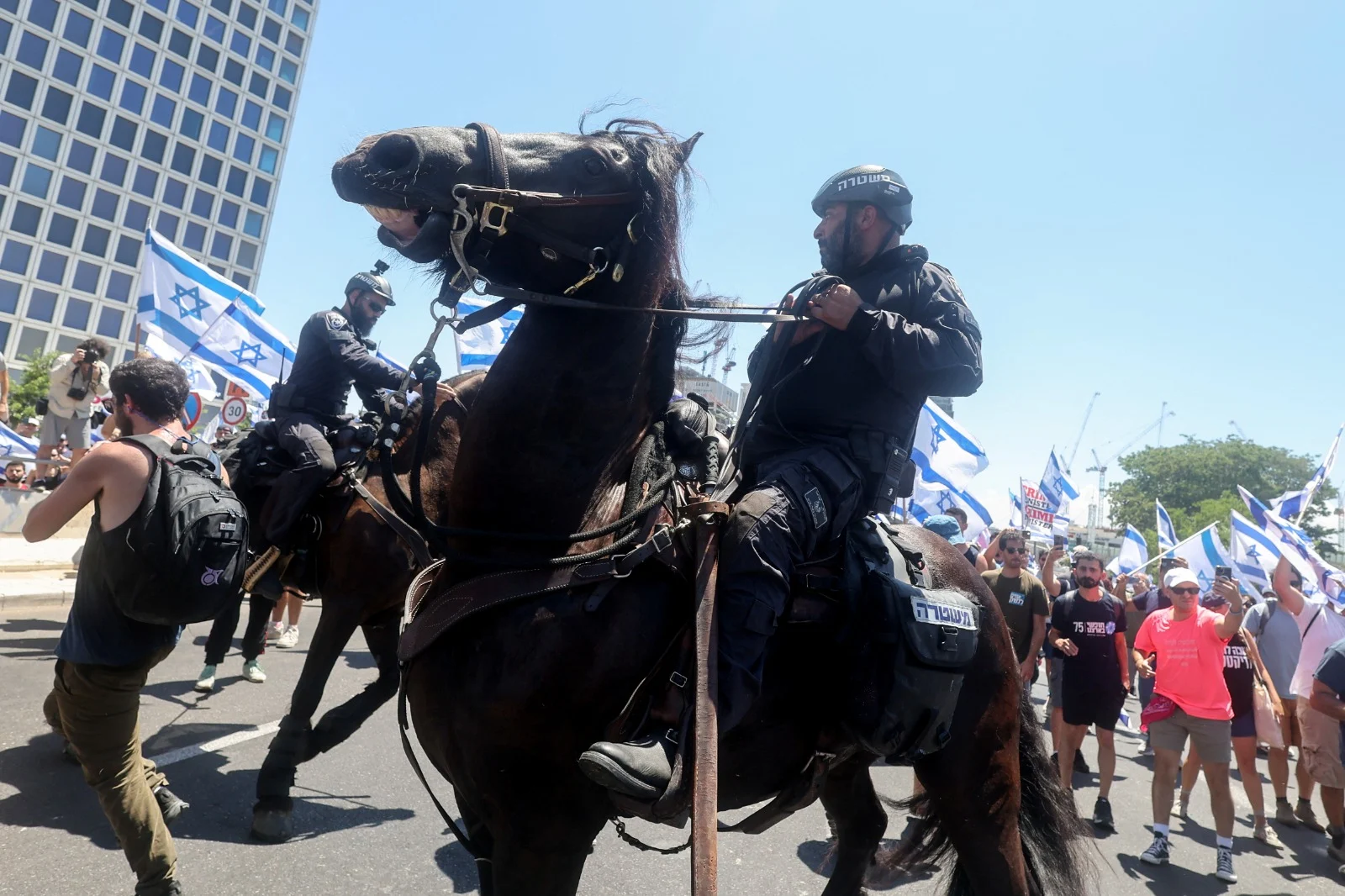 ההפגנה בצומת קפלן תל אביב