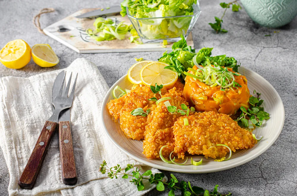 שניצל עם שבבי פירה