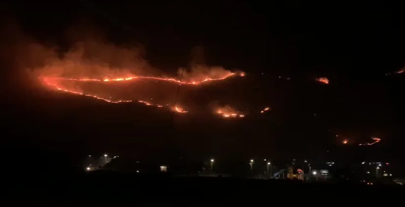 השריפה בגלבוע מעל לקיבוץ חפציבה