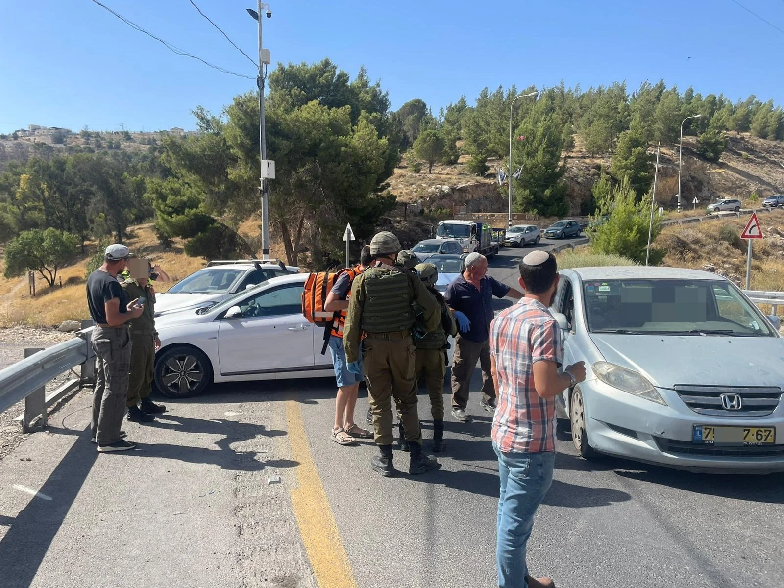 זירת הפיגוע סמוך לצומת תקוע