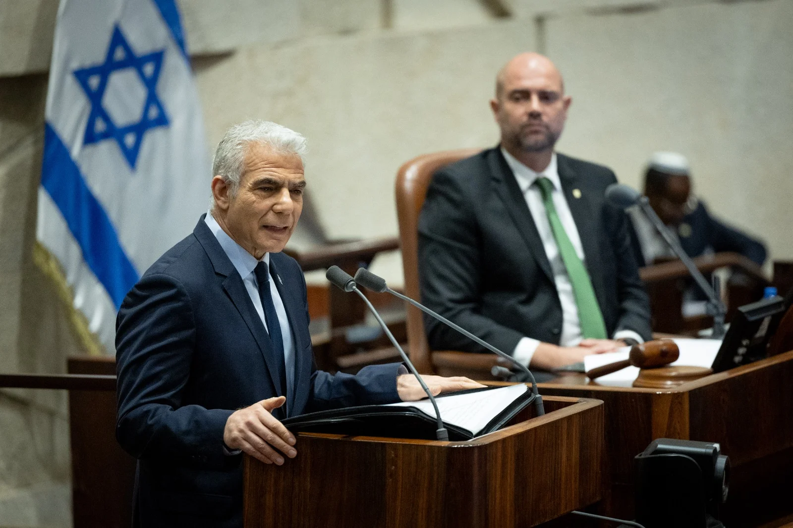 ראש האופוזיציה יאיר לפיד הבוקר בכנסת