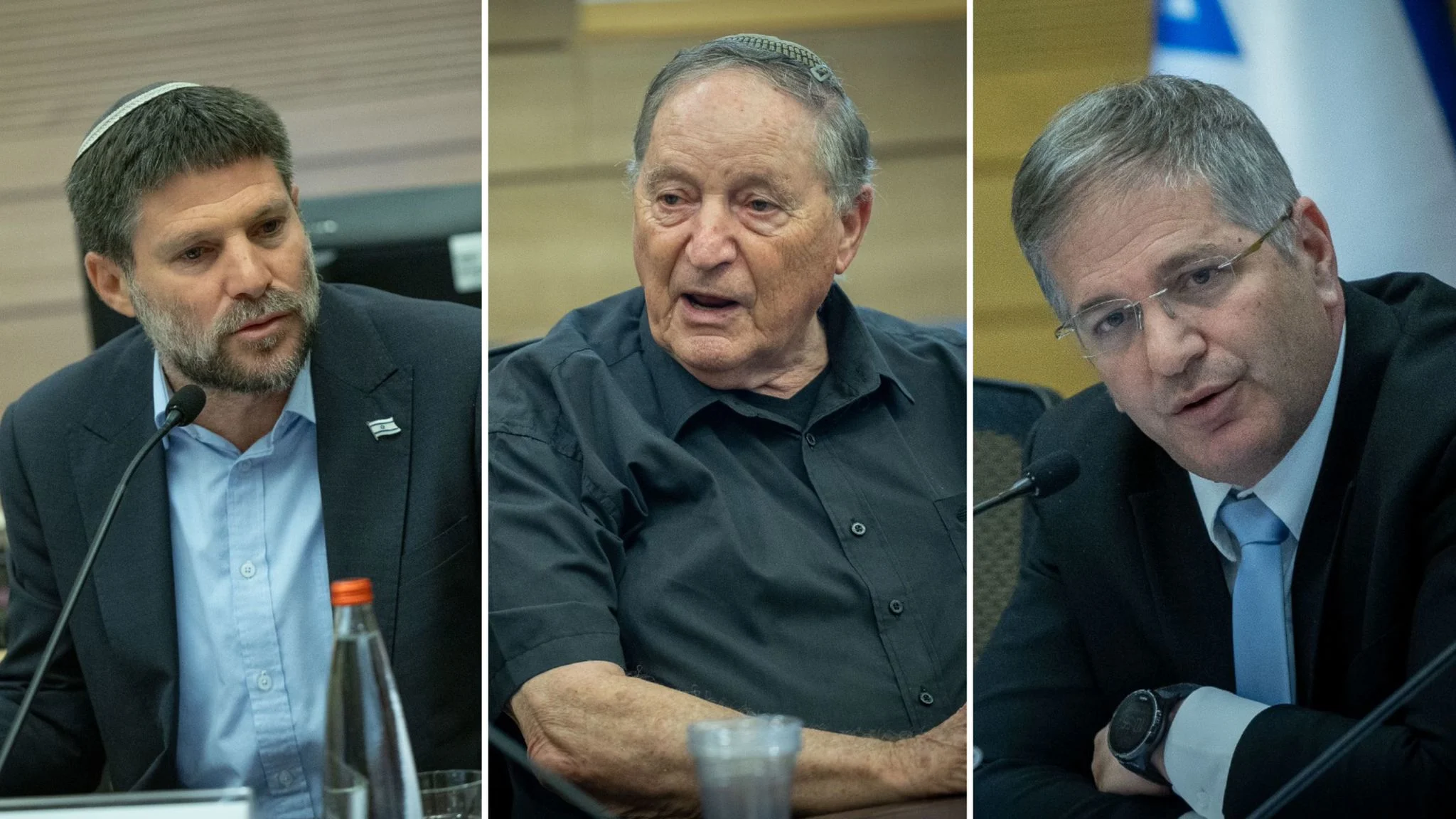 שר החינוך קיש, יו''ר ארגון המורים רן ארז, שר האוצר סמוטריץ'