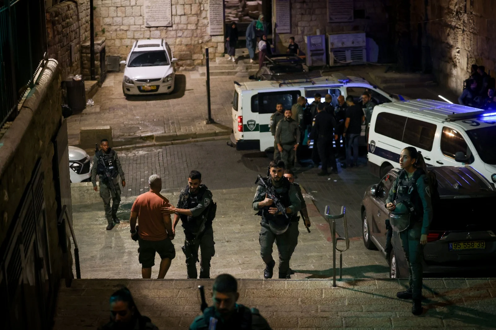 זירת ניסיון פיגוע הדקירה בעיר העתיקה בירושלים