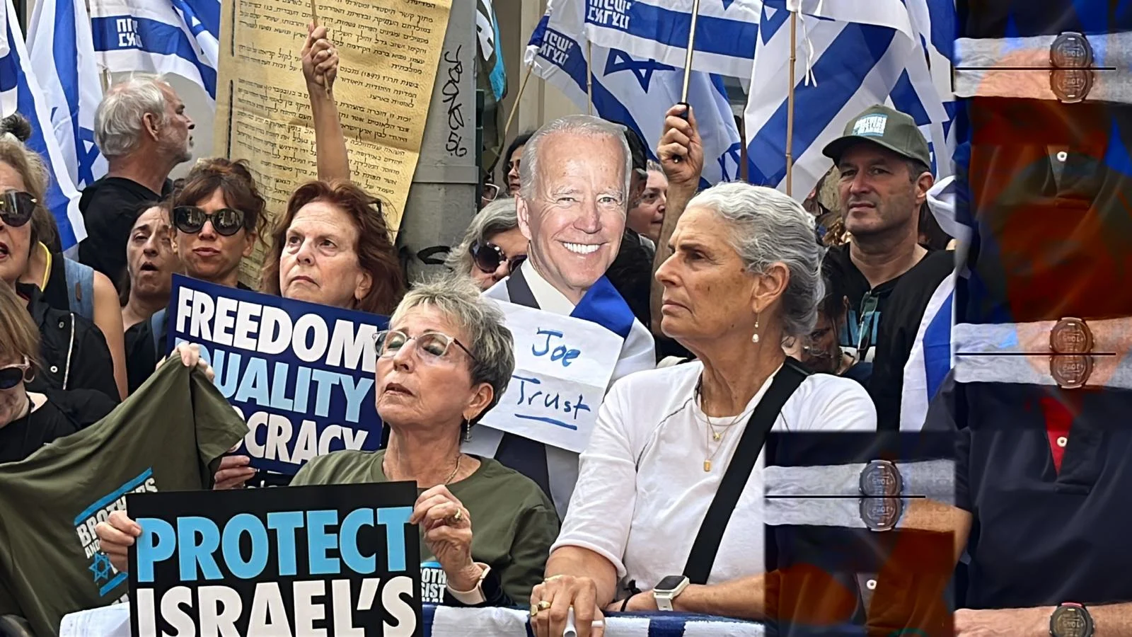 מפגינים נגד נתניהו בניו יורק